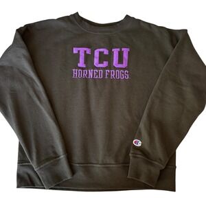 Champion TCU Horned Frogs Embroidered Sweatshirt Womens XS Crewneck‎ Pullover